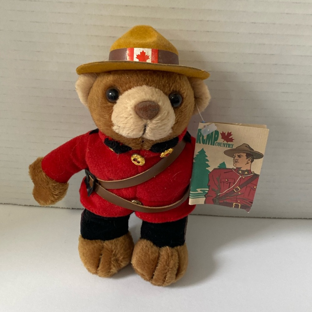 Vintage RCMP Teddy Bear Plush with Tag Royal Canadian Mounted Police